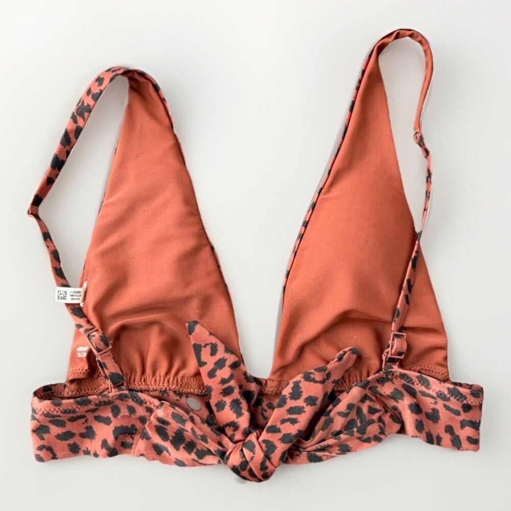 Aerie Brown Animal Print Bikini Size XS High Rise Swimsuit Triangle - Picture 4 of 6